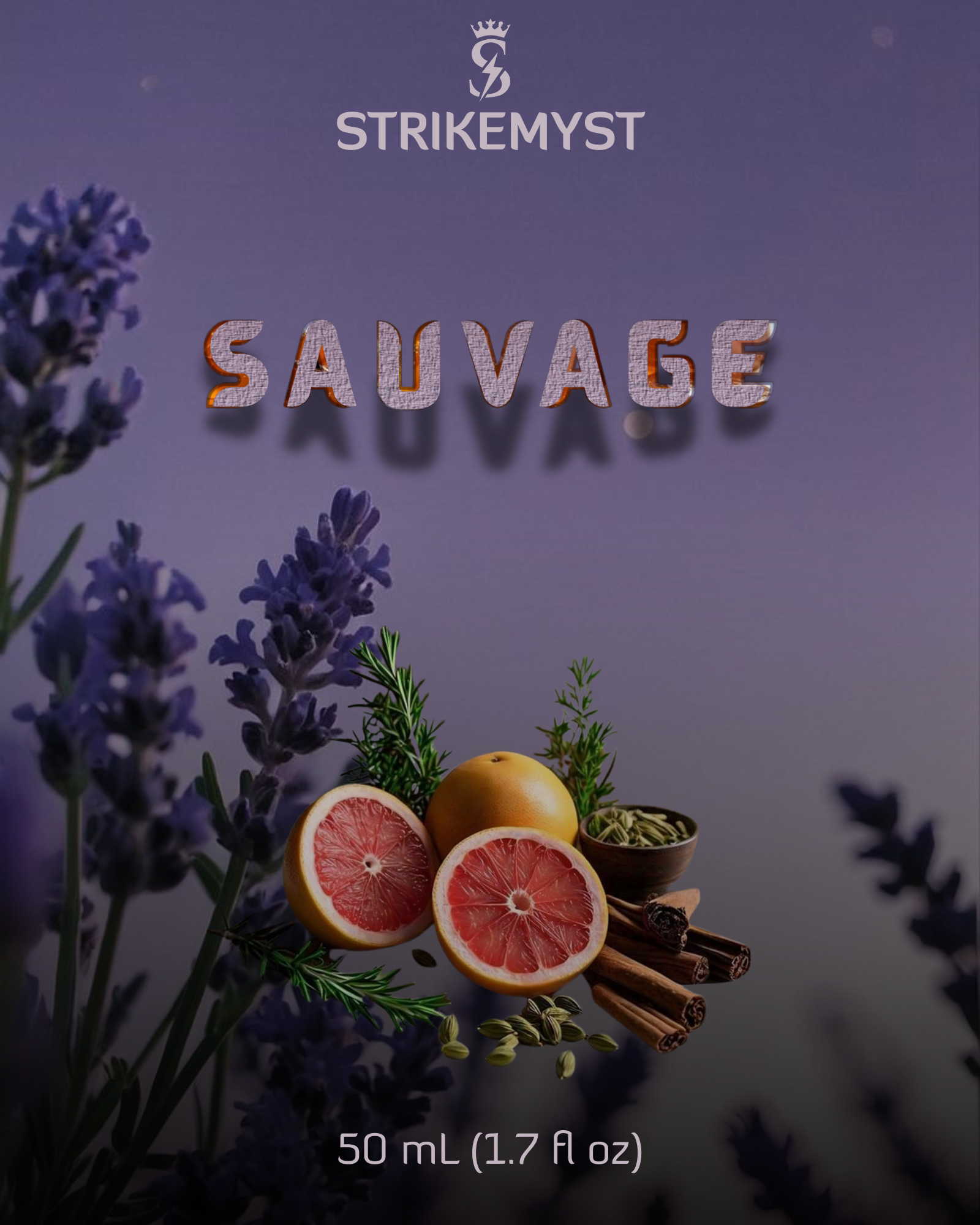 STRIKEMYST Sauvage – Luxury Perfume for Men – Eau de Parfum – 50 mL (1.7 fl oz)