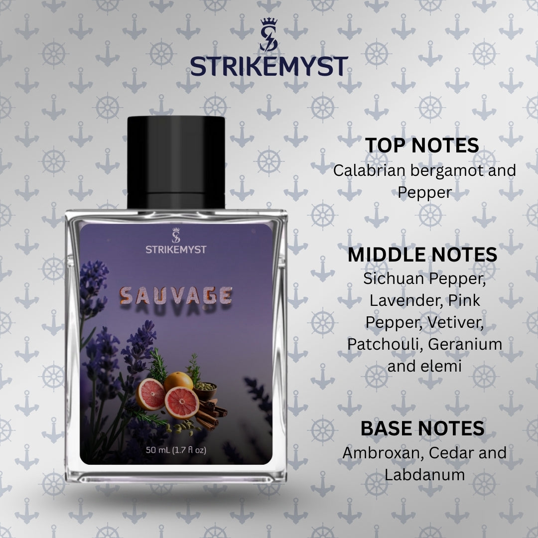 STRIKEMYST Sauvage – Luxury Perfume for Men – Eau de Parfum – 50 mL (1.7 fl oz)