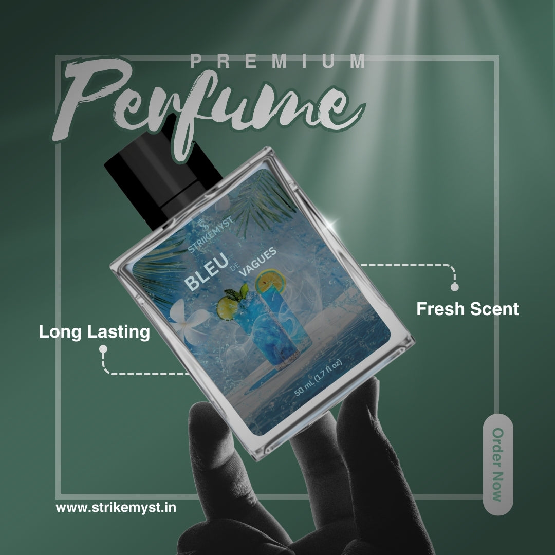 STRIKEMYST Bleu de Vagues – Aquatic Citrus Eau de Parfum for Men – 50 mL