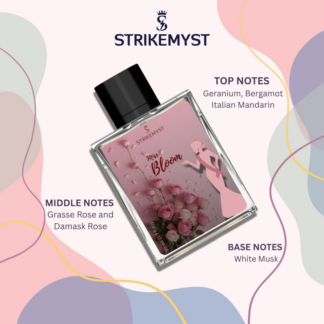 Miss. Bloom – Floral Rose Eau De Parfum for Women (50ml) | STRIKEMYST