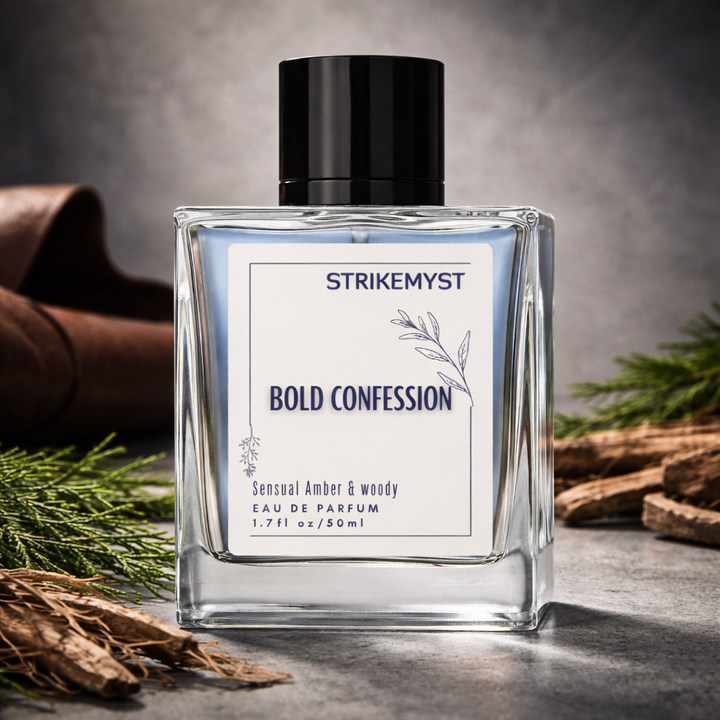 Bold Confession – Eau de Parfum for Men | Raw Leather, Dark Woods & Vetiver