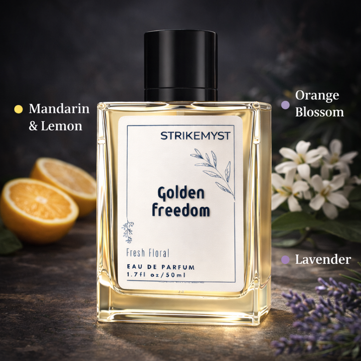 Golden Freedom – Eau de Parfum for Women | Fresh Citrus, White Florals & Soft Amber