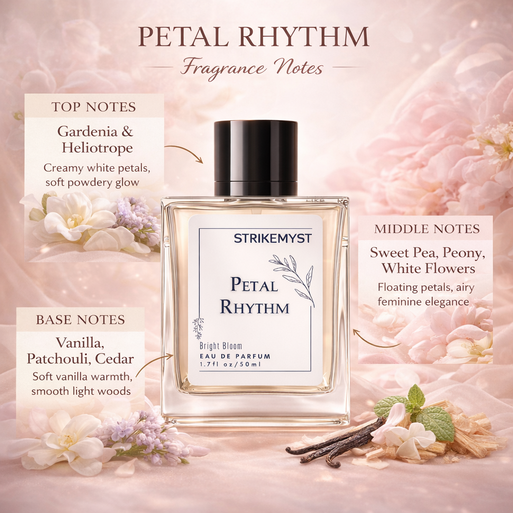 Petal Rhythm – Eau de Parfum for Women | Soft Florals, Creamy Vanilla & Gentle Woods