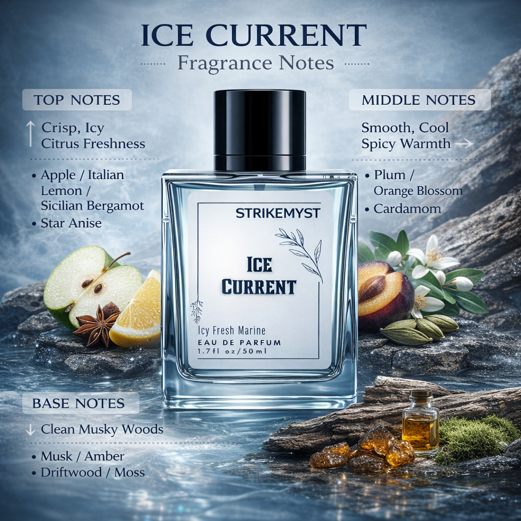 Ice Current – Eau de Parfum for Men | Icy Citrus, Aromatic Freshness & Woody Musk